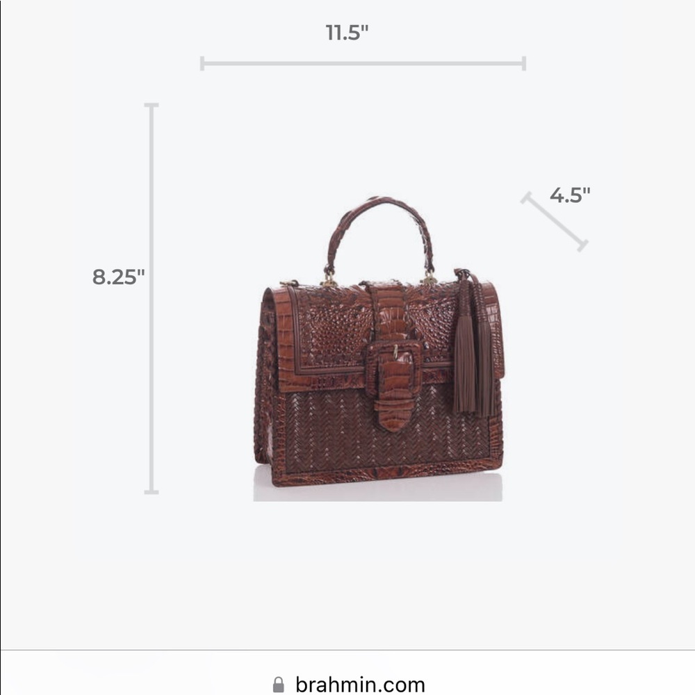 Brahmin Medium Francine Satchel Pecan Ross (NWOT) - Picture 5 of 5